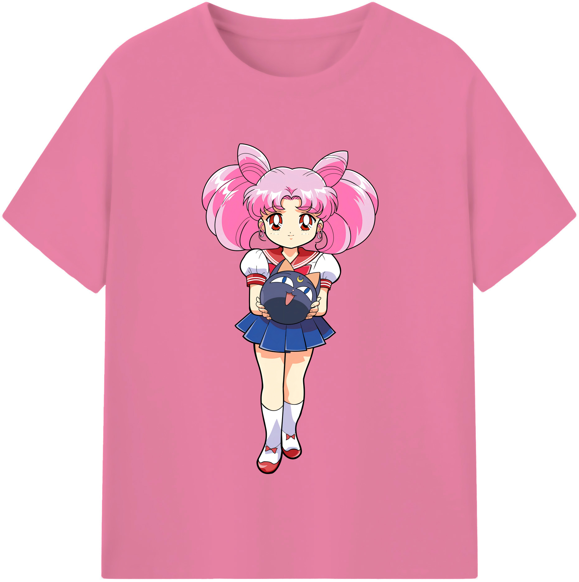 （画像用） 美少女戦士セーラームーン ちびうさ Sailor Moon Chibiusa Tsukino Usagi Small Lady Serenity 綿100％半袖Tシャツ（フロントプリント）